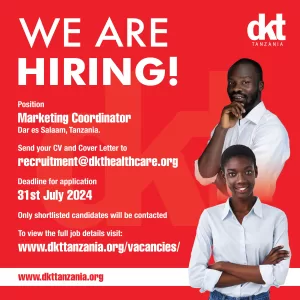 DKT International Tanzania - East Africa Tanzania - Marketing Coordinator Job Poster Final Banner Kenya & Tanzania-31st July 2024